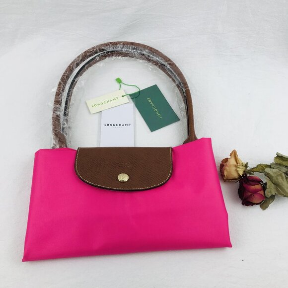 NWT Longchamp Le Pliage Original Large Shoulder Nylon Bag Tote baby Pink - Picture 2 of 8